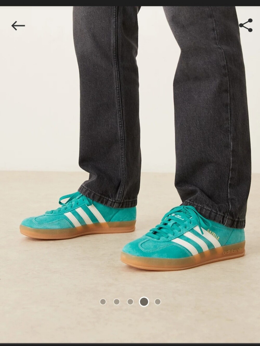 adidas Originals Gazelle Indoor sneakers in green and white